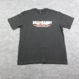 Call Daddy Parenting Ops Shirt Mens XL Black Crew Neck Cotton Graphic Tee